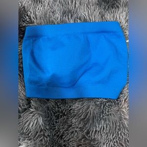 NUX Bright Blue Seamless Bandeau Bra Top
